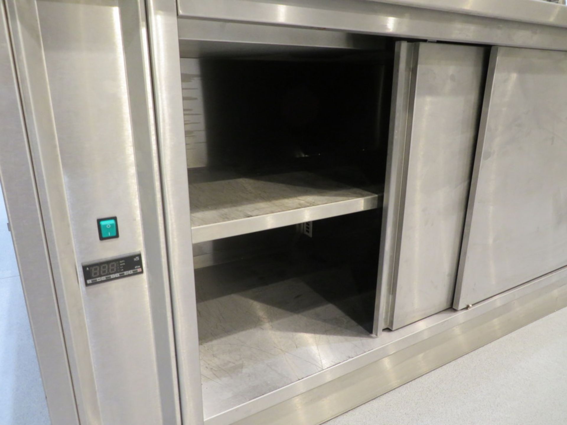 STAINLESS STEEL HOT CUPBOARD WITH DOUBLE SLIDING DOORS - Image 3 of 3