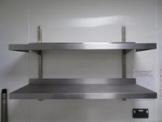 2 X PAIRS OF STAINLESS STEEL WALL SHELVES