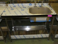 Stanless steel Single Sink Unit L 1200 x W 600 x H 970