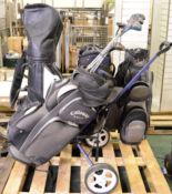 4x Golf Caddies, Trolley, Clubs.