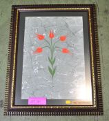 Framed Painting of Tulips.