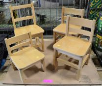 4x Wooden Child's Chairs.