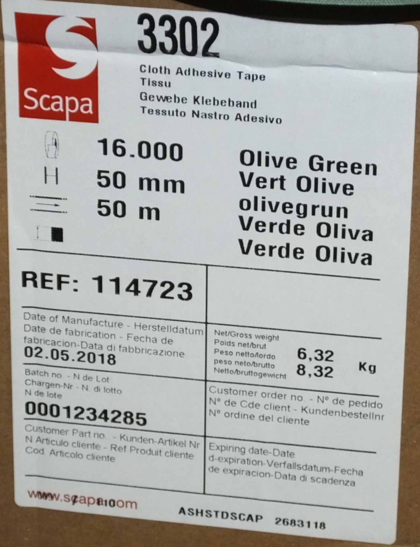 Scapa Ilive Green Tape 50mm x 50M - 16 per box - 2 boxes - Image 3 of 3