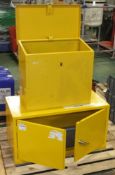 Small Chemical Bins L920 x W500 x H490mm Yellow 2 door, Top opening cabinet