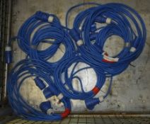 7x10m x 16A Tent Electrical Cables - Blue