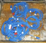 10x10m x 16A Tent Electrical Cables - Blue