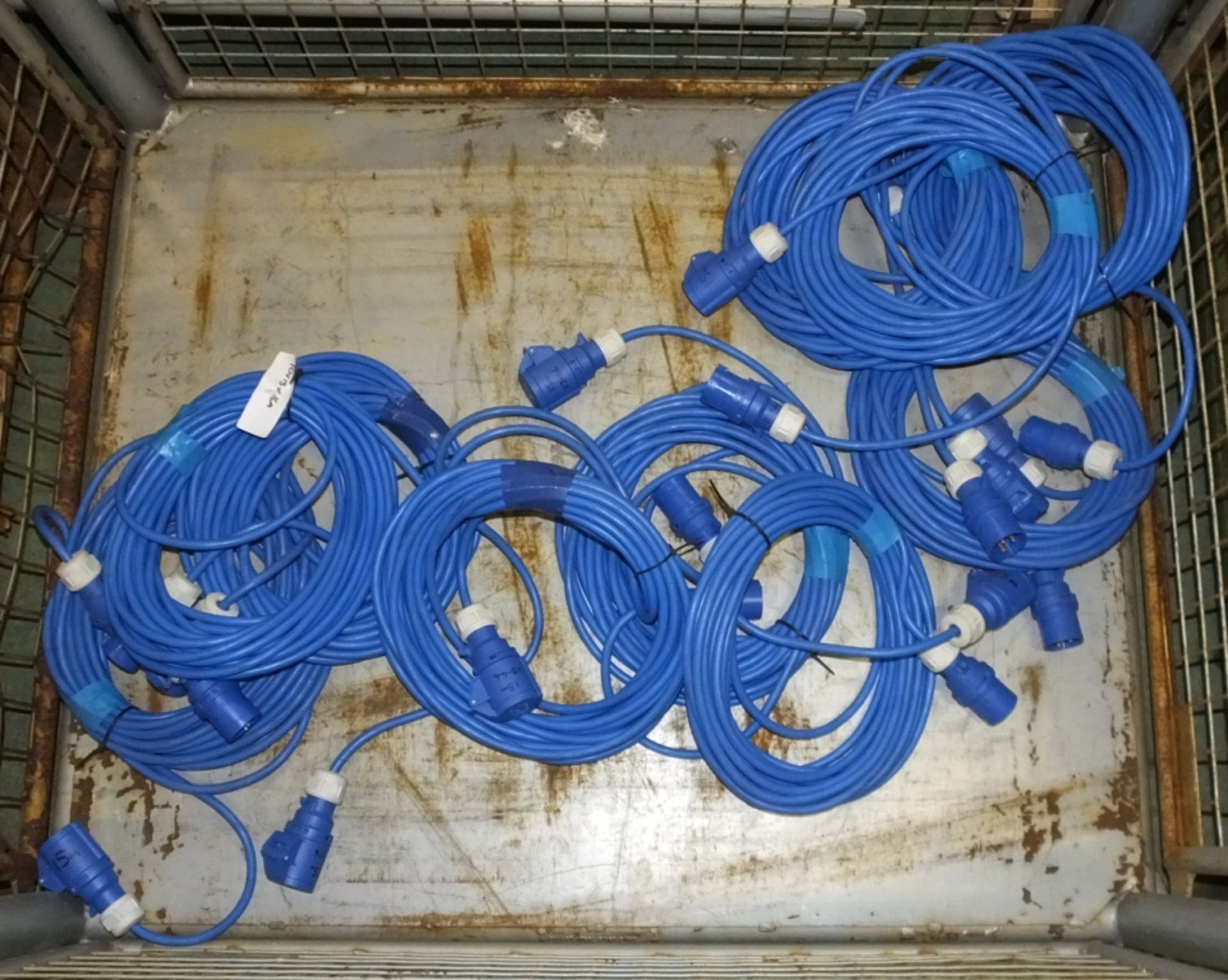 10x 15m x16 A Tent Electrical Cables - Blue