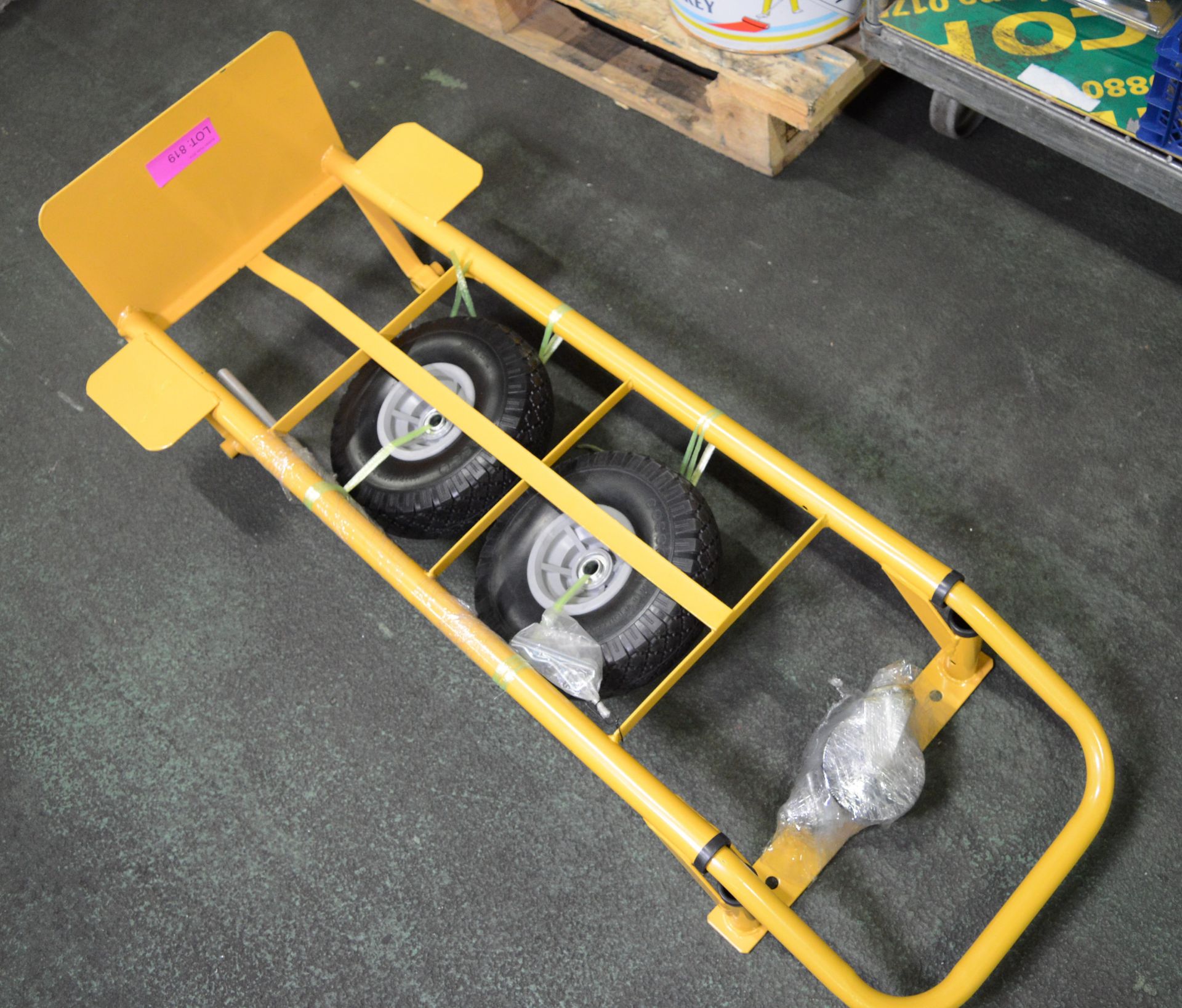 Heavyweight 4-Wheel Sack Trolley - Yellow.