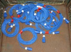 10x10m x 16A Tent Electrical Cables - Blue