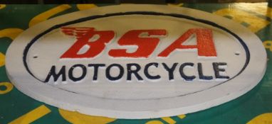 Cast Sign - BSA Motorcycle
