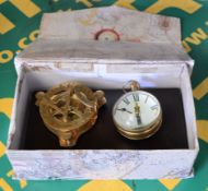 Nautical Clock & Compass Desk Set - Box dented.