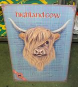 Large Tin Sign - Highland Cow