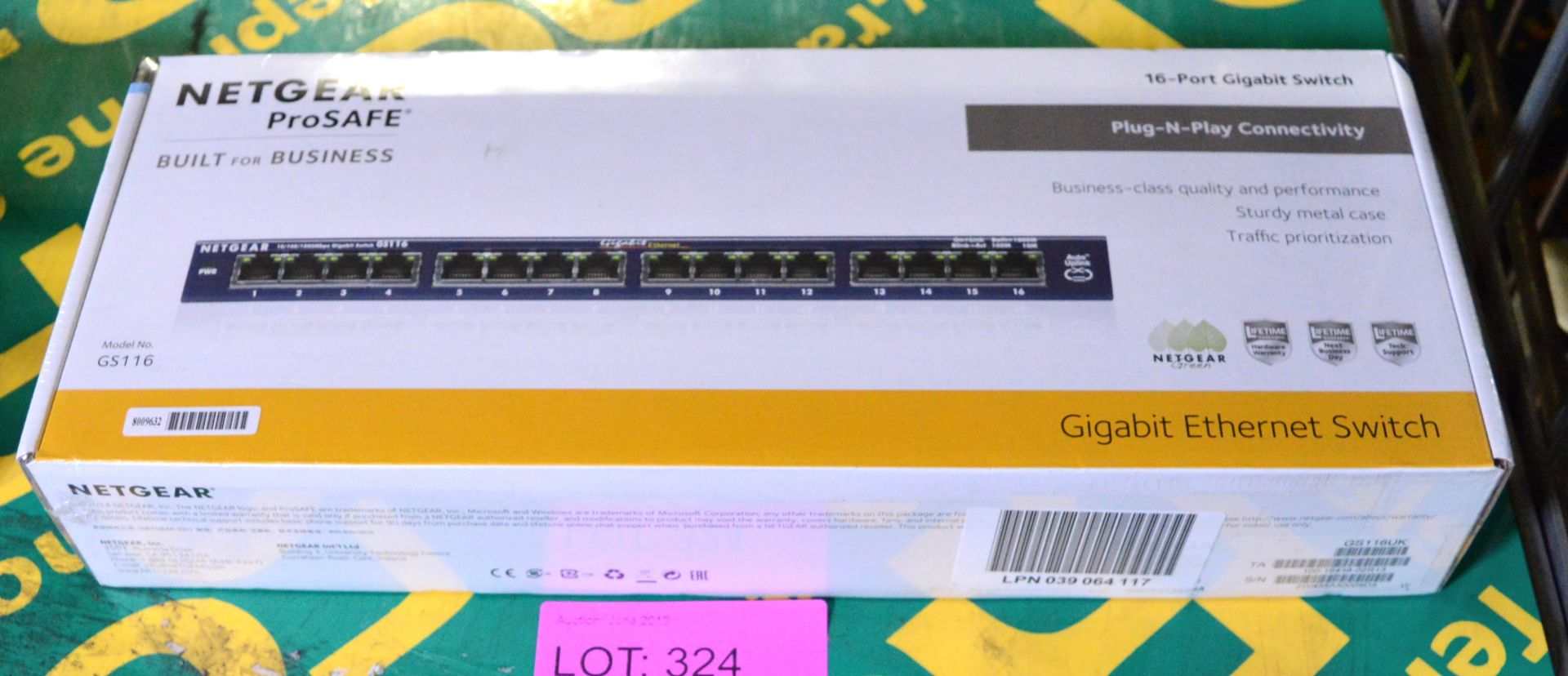 Netgear ProSAFE 16-Port Ethernet Switch.