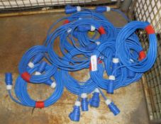 10x10m x 16A Tent Electrical Cables - Blue