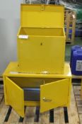 Small Chemical Bins L920 x W500 x H490mm Yellow 2 door, Top opening cabinet