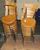 12x Stackable Wooden Chairs