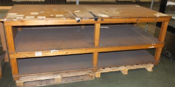 Wooden Work Bench L2440 x W1050 x H910mm