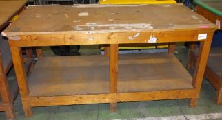 Wooden Work Bench - L1850x W940x H940mm