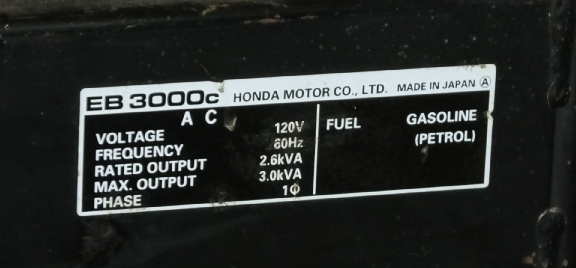Honda EB 3000C 3.0KVA GENERATOR - Bild 4 aus 4