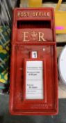 Reproduction Red Post Box 570mm high.
