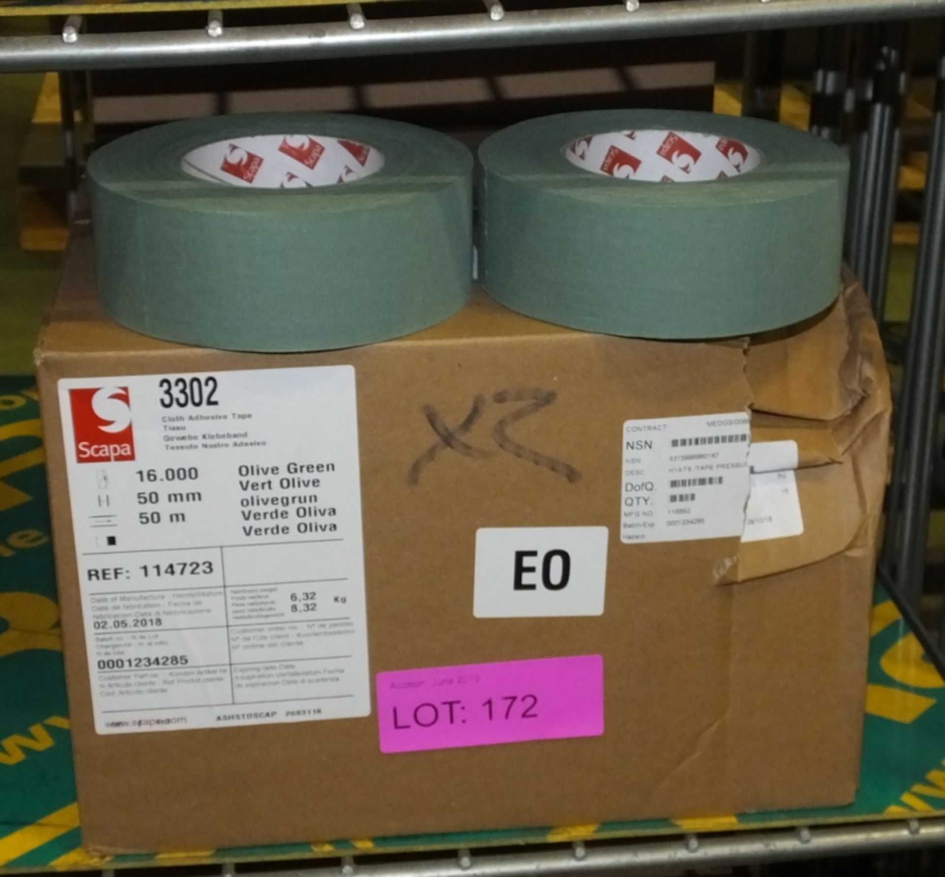 Scapa Ilive Green Tape 50mm x 50M - 16 per box - 2 boxes