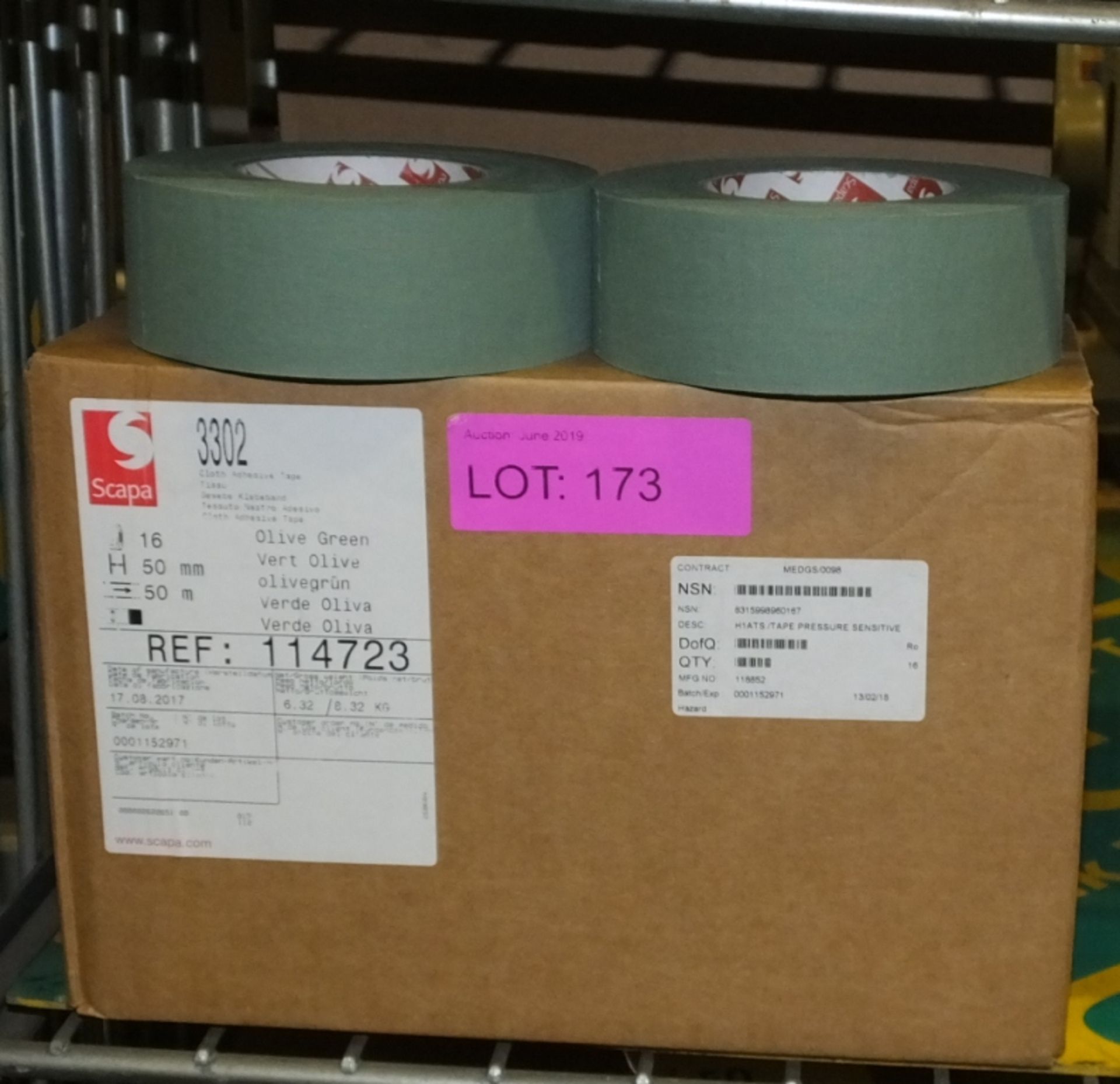 Scapa Ilive Green Tape 50mm x 50M - 16 per box - 2 boxes