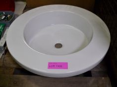 WhiteStone White Ceramic Sink 600mm diameter.