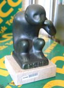 Green Ceramic Monkey Figure.