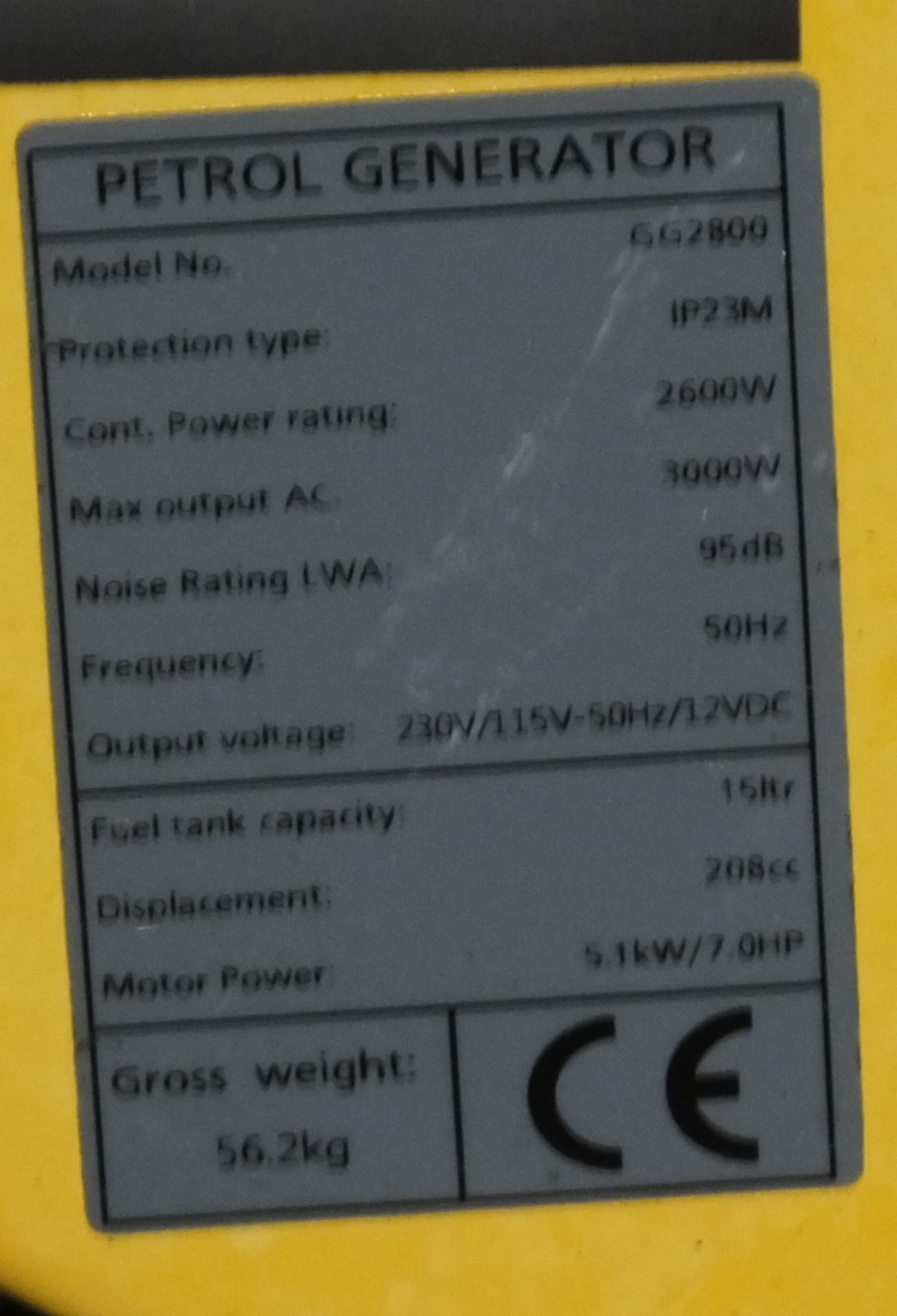 Sealey Generator Model GG2800 - Image 5 of 7