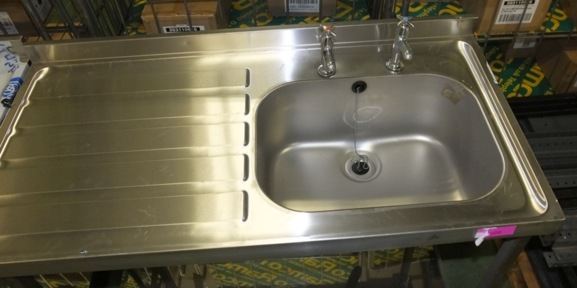 Stanless steel Single Sink Unit L 1200 x W 600 x H 970 - Image 2 of 2