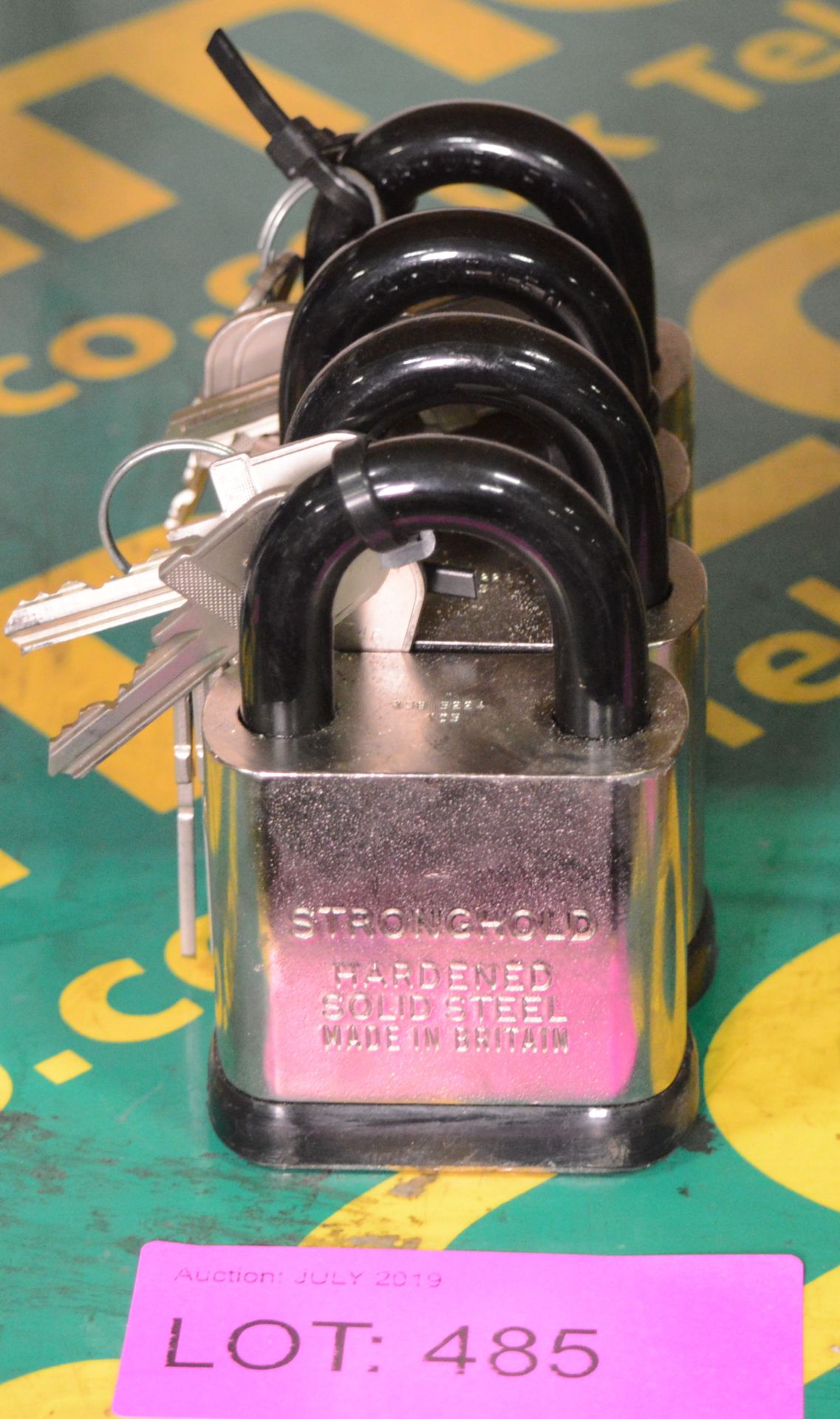 4x Squire Stronghold Padlocks with 3 keys each.