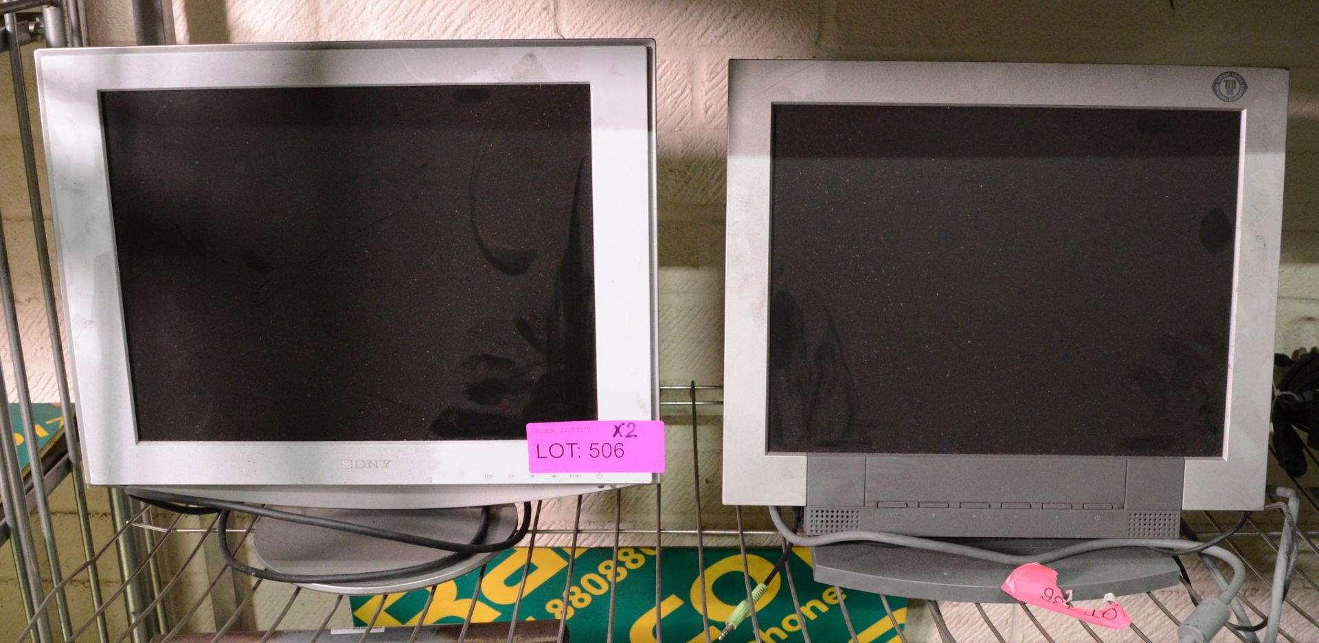 2x 15" Flat Screen Monitors.