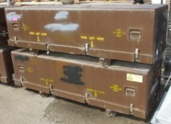 2x Large Brown Ammo Storage Cases