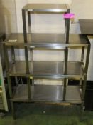 3x Stainleess Steel Display Stand L800 x W300 x H600mm