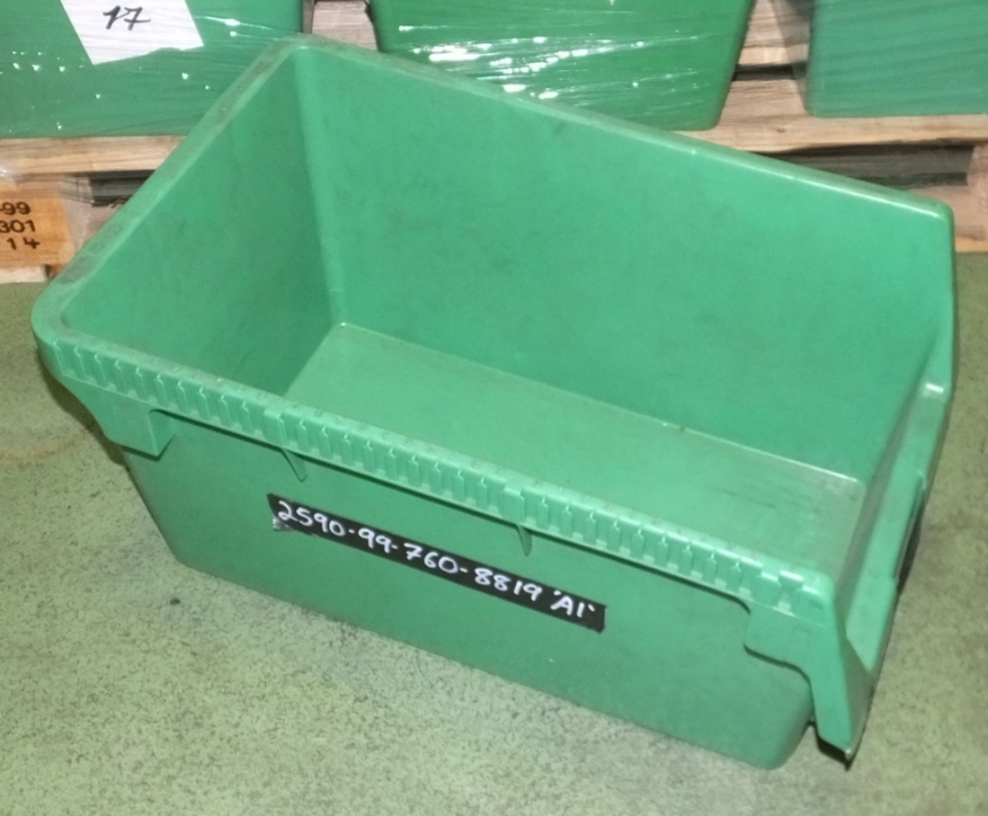 65x Green Open Fronted Storage Bins - Un stackable - Image 2 of 2