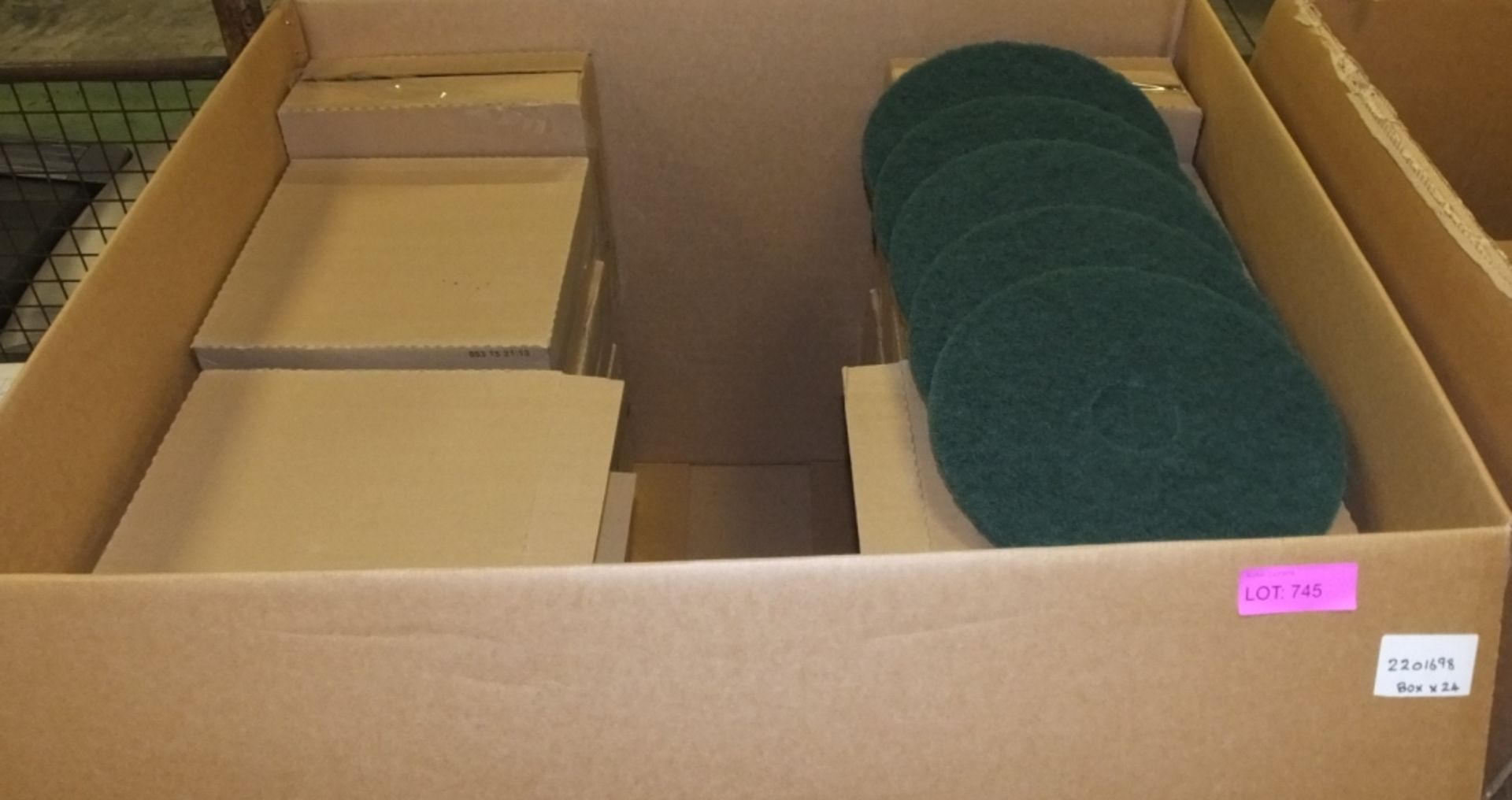 15" Green Scrubber Pads - 5per Box - 24 boxes