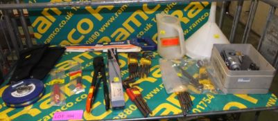 Hand Tools - Saw, Sockets, Wrench, Tape Measure, Funnel, Allen Key sets, Crimping Tool
