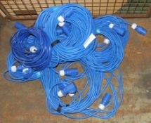 10x Tent Cables 15m x16A - Blue
