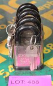 4x Squire Stronghold Padlocks with 3 keys each.