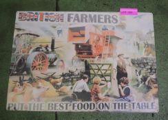 British Farmers Tin Sign 700 x 500mm - Some scratches.