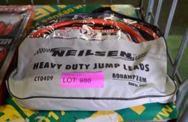 Neilsen Heavy Duty 6m Jump Leads 800A.