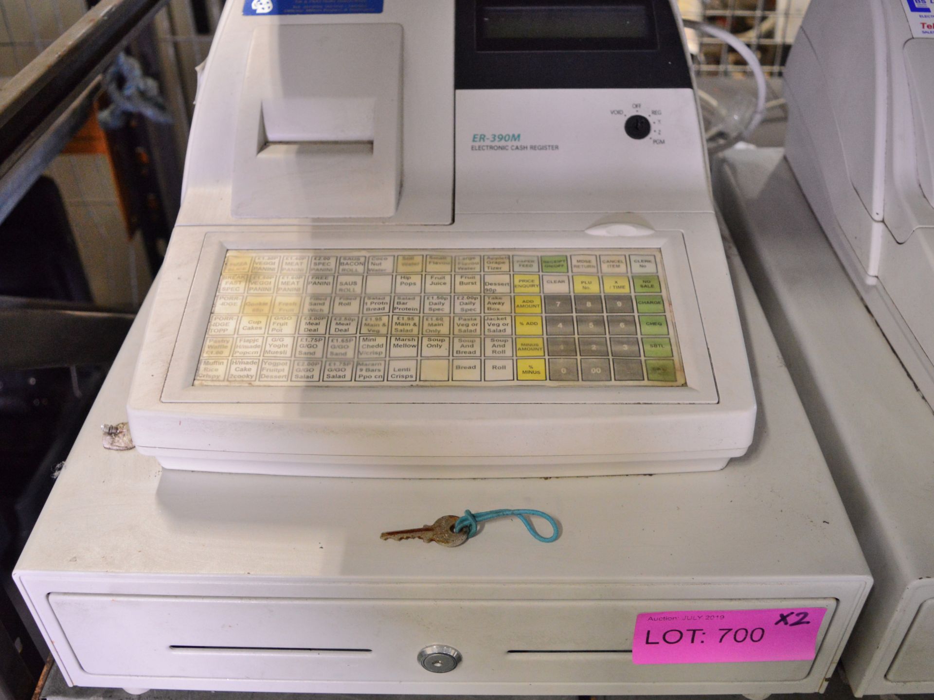 2x SAM4S ER-390 Electric Till / Cash Registers. - Image 2 of 3