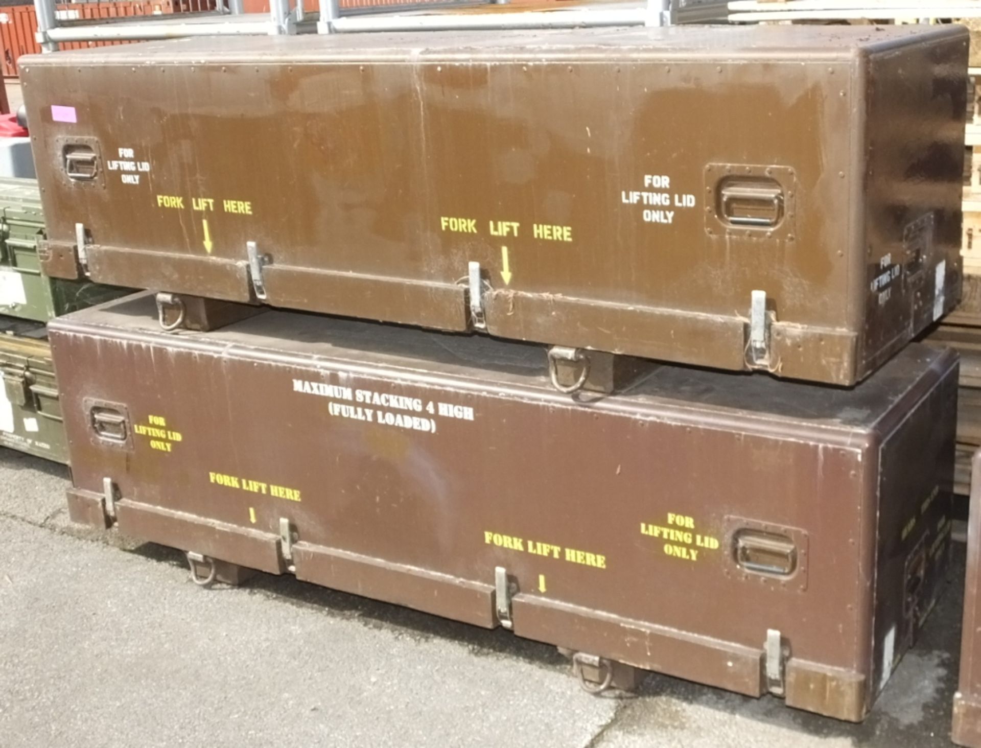 2x Large Brown Ammo Storage Cases