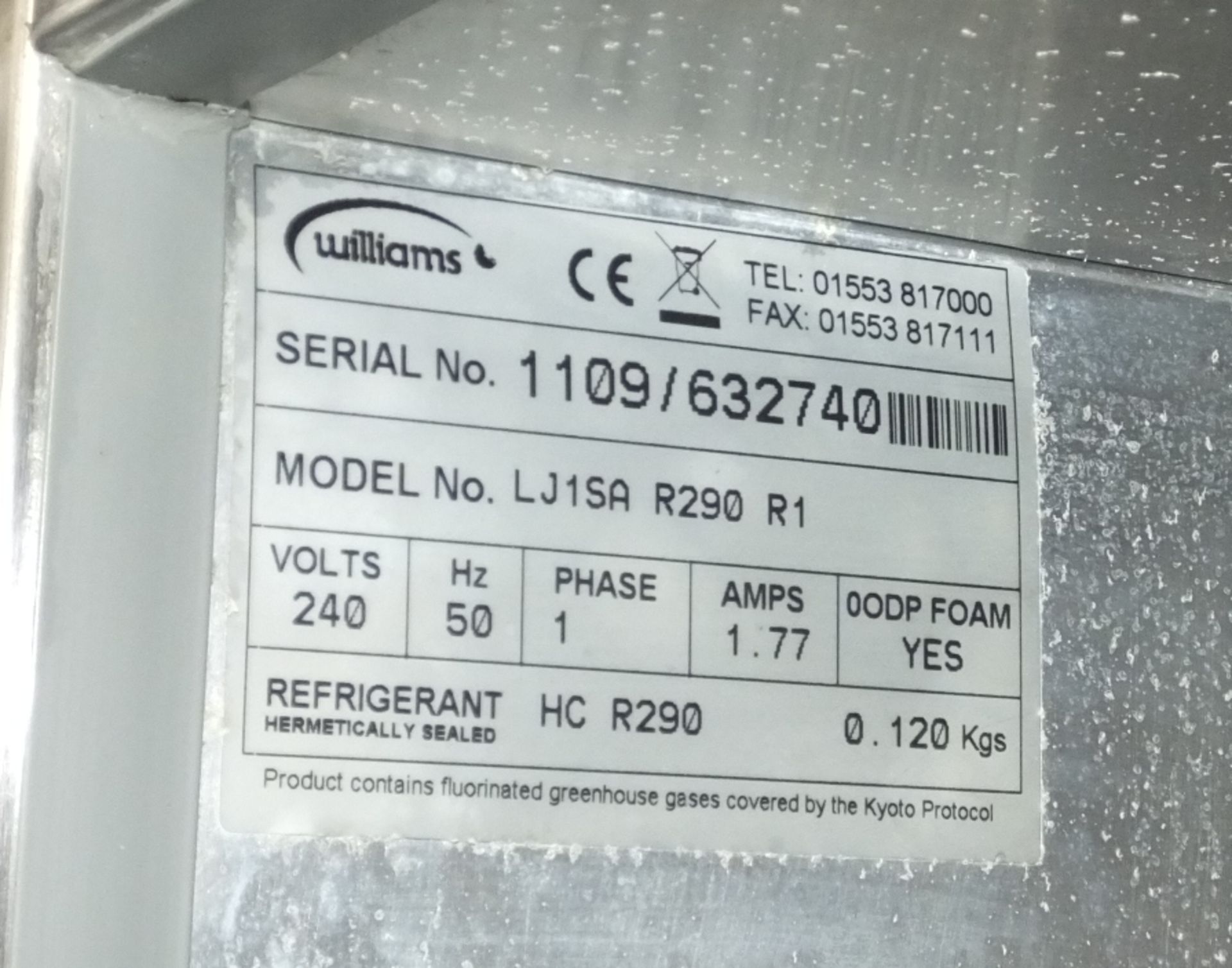 Williams LJ1SA Refrigerator L740 x W840 x H1960mm - Image 3 of 3