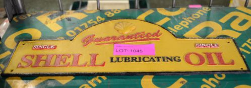 Shell Lubricating Oil Cast Sign 500mm.
