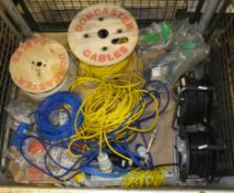 10x Wiring Harnesses, 2x Brennenstuhl Cable reels, 3 core cable, mixed clips, extension ca