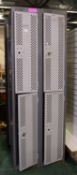 2x Double Steel Lockers W 610 x D 300 x H 1780mm.