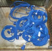 10x Tent Cables 15m x16A - Blue