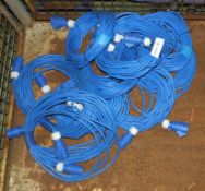 10x Tent Cables 15m x16A - Blue