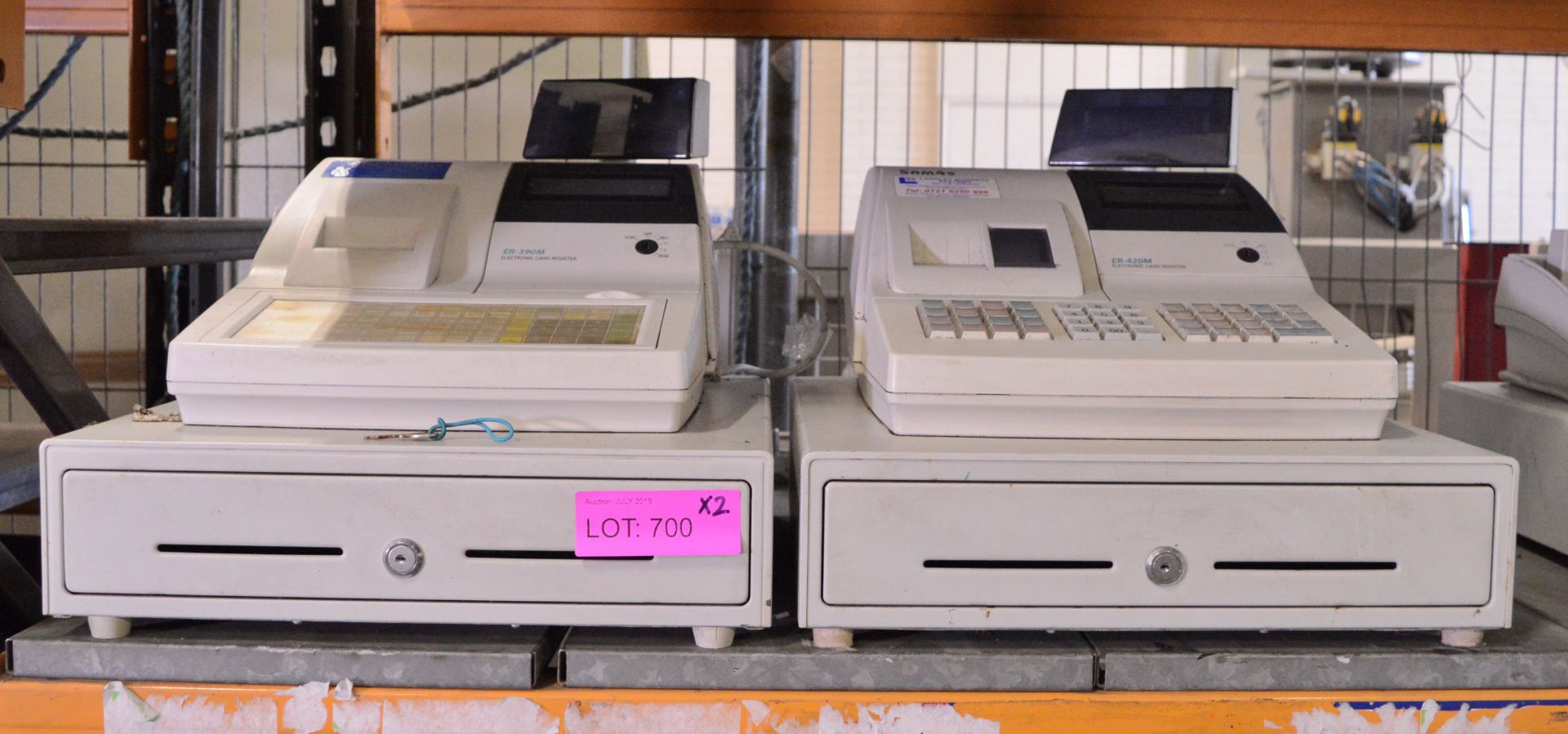 2x SAM4S ER-390 Electric Till / Cash Registers.